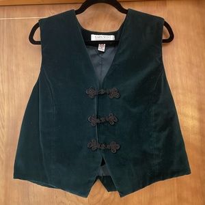 Vintage Karen Scott Green Velvet Vest, Womens, Medium